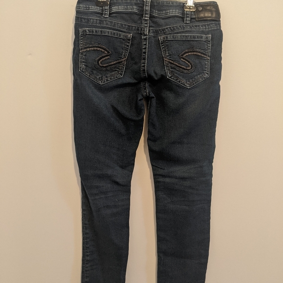 Silver Dark Wash Skinny Jeans - Picture 2 of 2